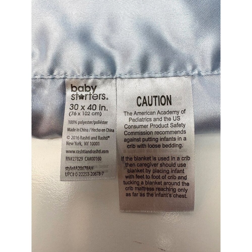 Baby Starters Blue Plush Baby Blanket Sensory Knobby  Satin Back & Trim‎ - Picture 2 of 6